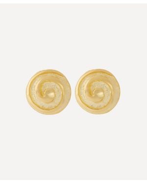Kenneth Jay Lane Plated Swirl Button Clip-On Earrings - Natural