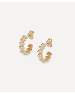 Liberty 9Ct Pebble Plain Hoop Earrings - White
