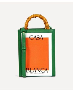 CASABLANCA Mini Canvas Tote Bag - Green