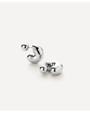 Jenny Bird Plated Medium Tome Hoop Earrings - Metallic