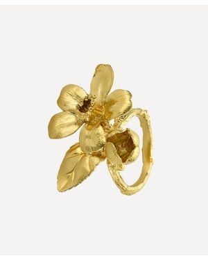 Alex Monroe 22Ct-Plated Apple Blossom Cocktail Ring - Metallic