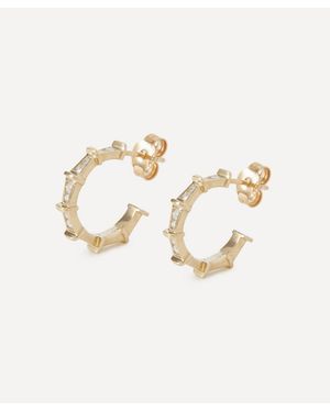 Liberty 9Ct Tepper Pave Diamond Hoop Earrings - White