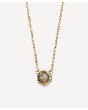 Astley Clarke 18Ct-Plated Vermeil Luna Labradorite Pendant Necklace - White