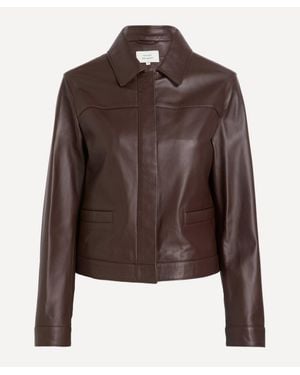 Loulou de Saison Ascot Leather Jacket - Brown