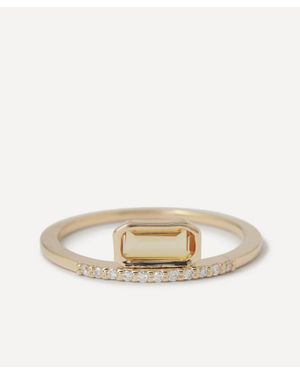 Melissa Joy Manning 14Ct Citiscape Micropave Diamond And Citrine Stacking Ring - Natural