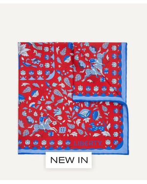 Liberty Imran Paradise Silk Pocket Square - Red