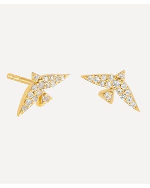 Rachel Jackson 18Ct-Plated Dreamer Pave Bird Stud Earrings - Metallic