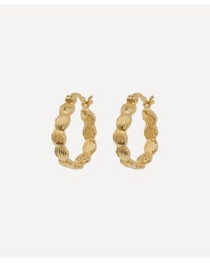 Anna + Nina 14Ct-Plated Madeleine Hoop Earrings - White