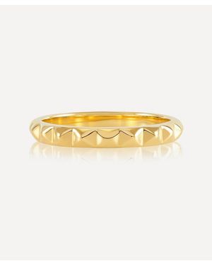 Rachel Jackson 22Ct-Plated Spike Stacking Ring - Metallic