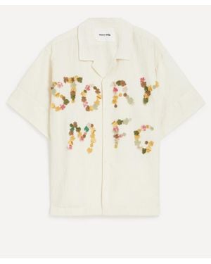 STORY mfg. Greetings Petal Applique Bowling Shirt - Natural