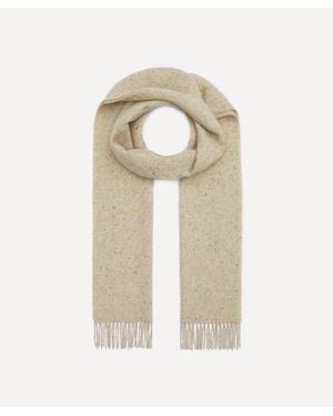 Johnstons of Elgin Lofty Twill Cashmere Scarf - Natural