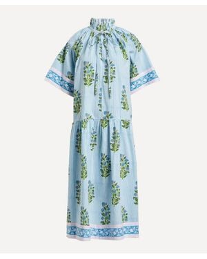 SZ Blockprints Cornflower- Yuva Dress - Blue