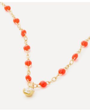 Gigi Clozeau 18Ct Classic Gigi Supreme Diamond And Resin Bead Necklace - Orange