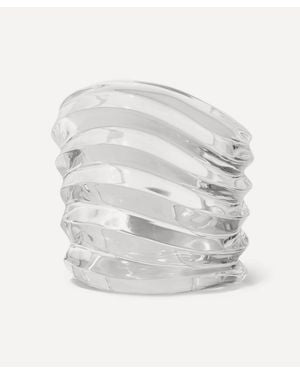 Alexis Liquid Lucite Wide Ripple Cuff Bracelet - White