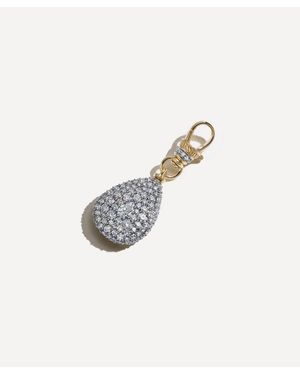 Lucy Delius 14Ct Modern Finish Diamond Pear Pocket Watch Pendant - White