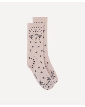 Kujten Sig Bandana Cashmere Socks - White