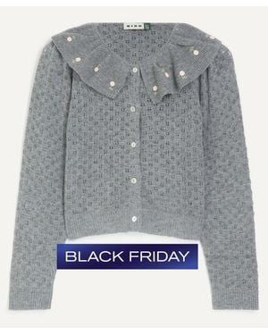 RIXO London Jelena Luna Bud Embroidered Cardigan - Gray