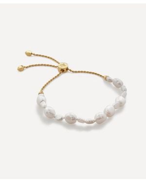 Monica Vinader 18Ct-Plated Vermeil Nura Pearl Bracelet - Natural