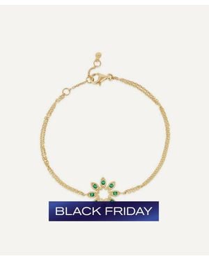 Dinny Hall 14Ct Jasmine Flower Emerald Bracelet - Blue