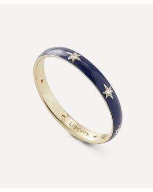 Liberty 9Ct Ianthe Star Glazed Diamond Band Ring - Blue