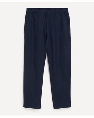 NN07 Aden Straight-Leg Linen Trousers - Blue