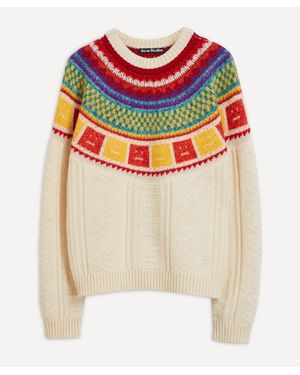 Acne Studios Fair-Isle Intarsia Knitted Sweater - White
