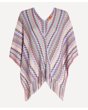 Missoni Zig-Zag Patterned Cape - Pink