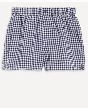 With Nothing Underneath The Boxer Shorts - Blue