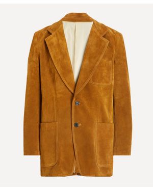 Husbands Suede Single-Breasted Jacket - Brown