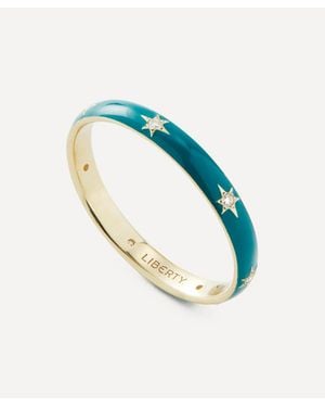 Liberty 9Ct Ianthe Star Glazed Diamond Band Ring - Blue