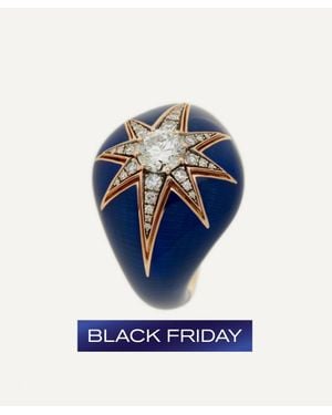 Selim Mouzannar 18Ct Aida Enamel And Diamond Ring - Blue
