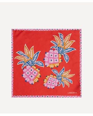Liberty Pineapple Crush Silk Scarf 45 - Red