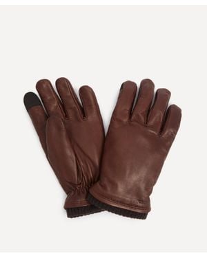 Hestra John Leather Touchscreen Gloves - Brown