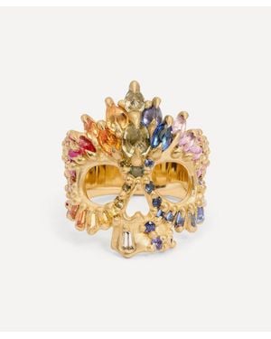 Polly Wales 18Ct Arcus Sapphire Skull Ring - Metallic