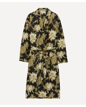 Desmond & Dempsey Quilted Robe - Green