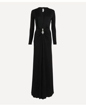 Victoria Beckham Crystal Embellished Gown - Black