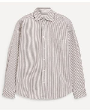 With Nothing Underneath The Weekend Seersucker Shirt - Grey