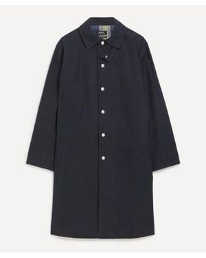 A.P.C. Arthur Waxed Cotton Mac - Blue
