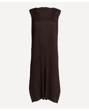 Pleats Please Issey Miyake Monthly Colours: July Pleated Midi Dress - Brown