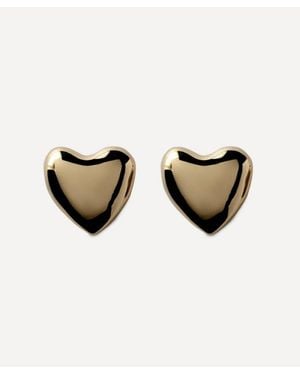 Annika Inez Plated Voluptuous Heart Post Earrings - Natural