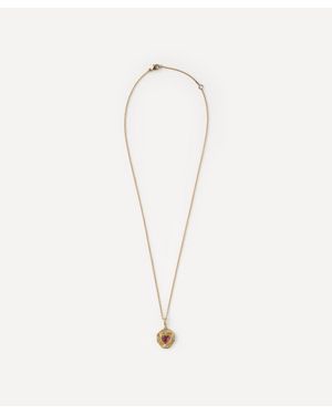 Brooke Gregson 18Ct Talisman Heart Shield Tourmaline Pendant Necklace - White