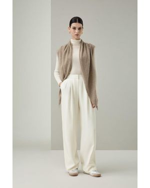 LILYSILK Damen Dreieckstuch Gebürsteter Kaschmir - Natur