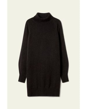LILYSILK Damen Edler Woll-Kaschmir Rollkragenpullover Mit Zopfmuster - Schwarz