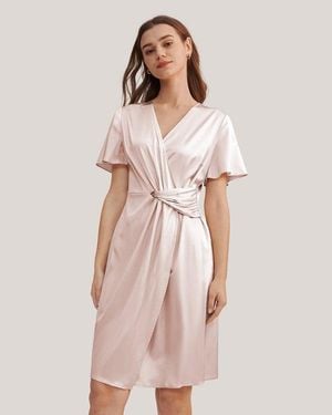 LILYSILK Damen Elegantes Seidenkleid Mit Stretch Hell Größe - Pink