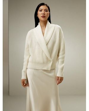 LILYSILK Cardigan Laine Col Châle Manches Tombantes Coupe Oversize Luxueux De Laine Les Essentiels De La Garde-Robe Livraison Gratuite - Neutre