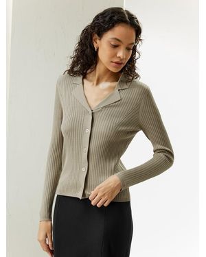 LILYSILK Seide Cardigan Deutschland Weich Seidenstrick Reverskragen Ultimativen Komfort Komfort Und Zeitlose Eleganz - Natur