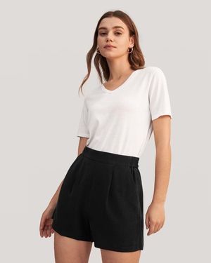 LILYSILK Damen Seidenshorts Weich Elastische Taille - Weiß