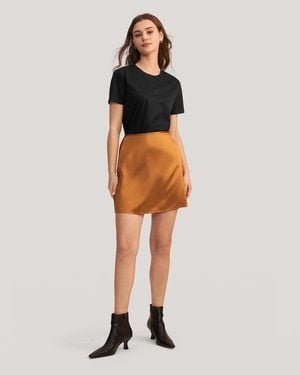 LILYSILK Damen Minikleid A-Linie Aus 100% Seide – – Größe - Orange