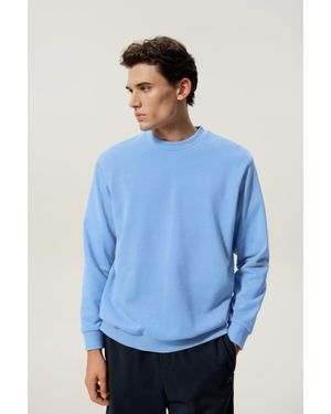 LILYSILK Herren Bequemes Silkerry Seiden-Sweatshirt Mit Rundhals - Blau