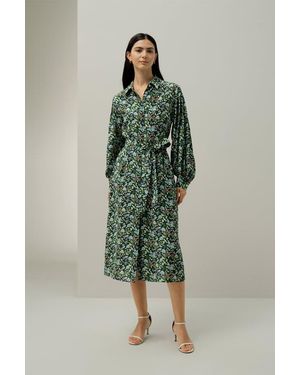 LILYSILK Midi-Hemdkleid Hergestellt Aus Liberty-Stoff Geeignet Für Alle Anlässe De - Grün